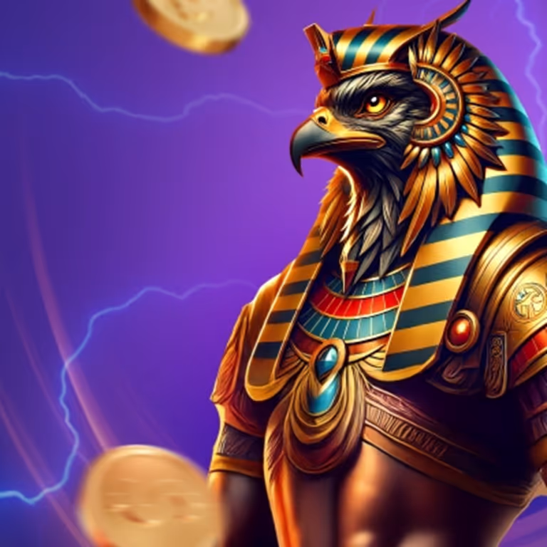 Egyptian-themed slot hero wearing golden armor and holding ancient coins — representing the adventure and legendary wins.