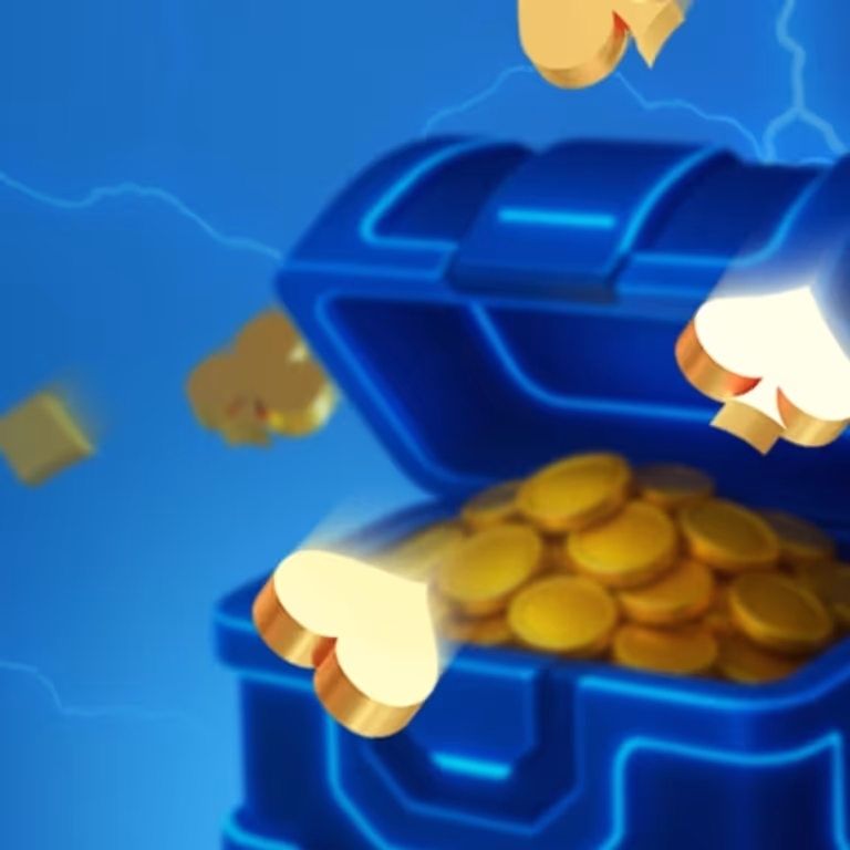 Treasure chest bursting with golden coins symbolizing 10% weekly cashback rewards at 777Bet Casino.
